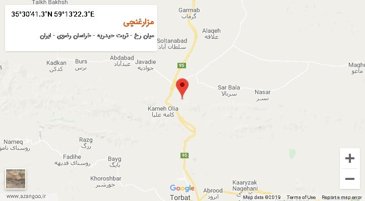 روستای مزارغنچی بر روی نقشه