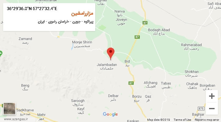 روستای مزاررامشین بر روی نقشه