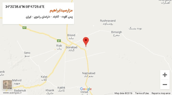 روستای مزارسیدابراهیم بر روی نقشه