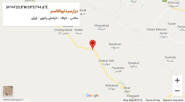 روستای مزارسیدابوالقاسم بر روی نقشه