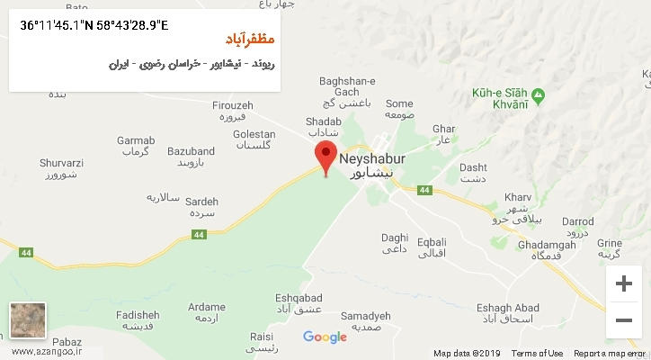 روستای مظفرآباد بر روی نقشه