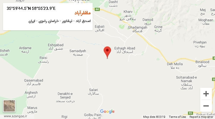روستای مظفرآباد بر روی نقشه