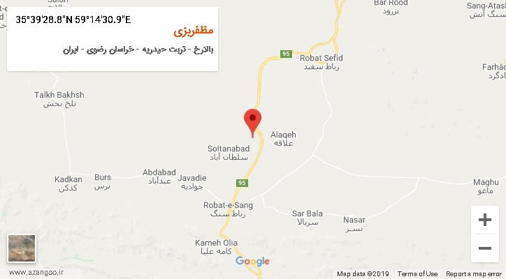 روستای مظفربزی بر روی نقشه