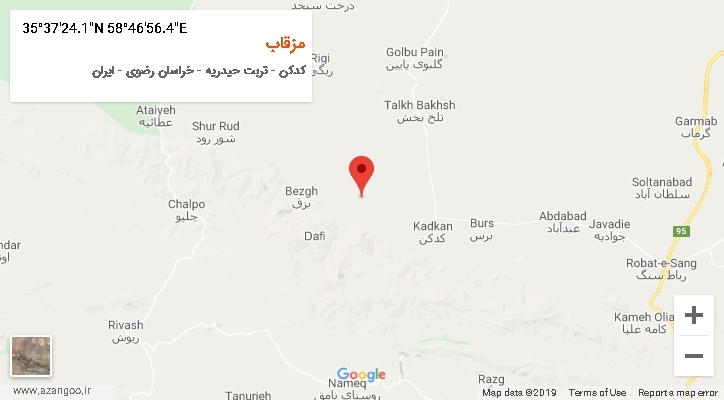 روستای مزقاب بر روی نقشه