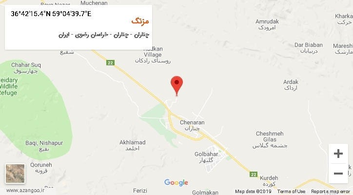 روستای مزنگ بر روی نقشه