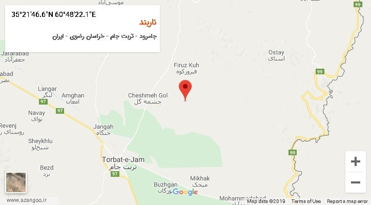 روستای ناربند بر روی نقشه