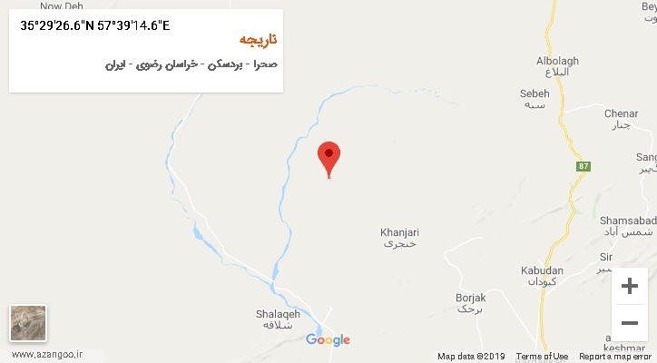 روستای ناریجه بر روی نقشه
