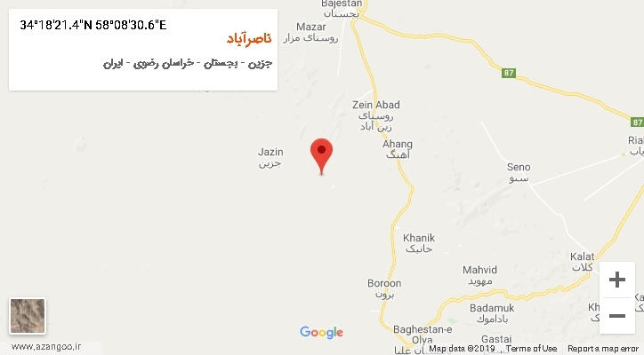 روستای ناصرآباد بر روی نقشه