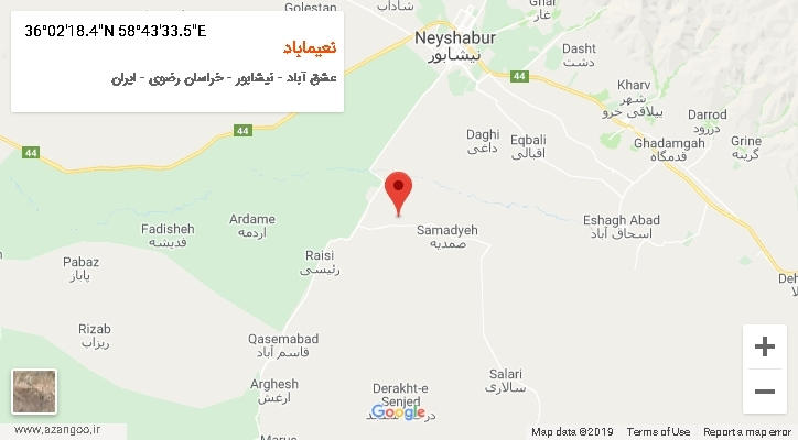 روستای نعیماباد بر روی نقشه