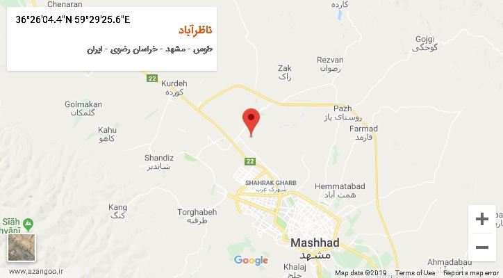روستای ناظرآباد بر روی نقشه