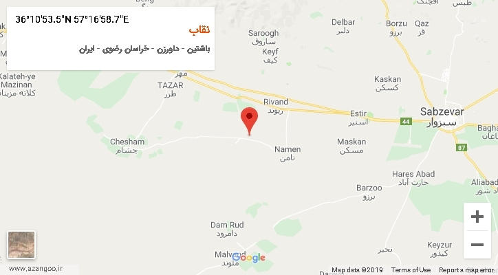 روستای نقاب بر روی نقشه