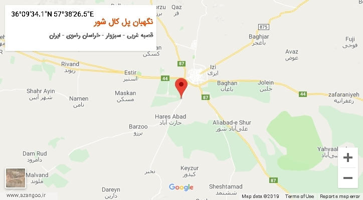 روستای نگهبان پل کال شور بر روی نقشه