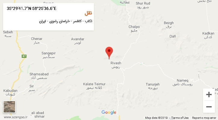 روستای نقل بر روی نقشه