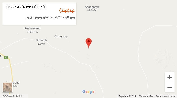روستای نهد(نهند) بر روی نقشه