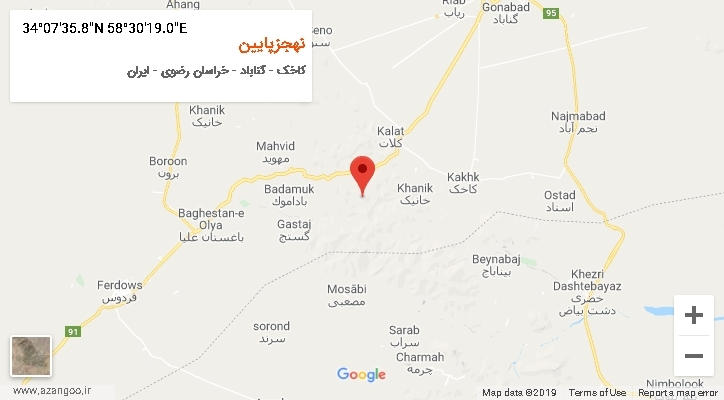 روستای نهجزپایین بر روی نقشه