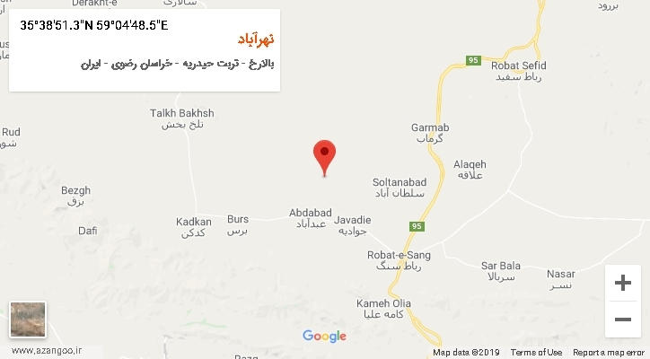 روستای نهرآباد بر روی نقشه