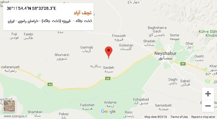 روستای نجف آباد بر روی نقشه