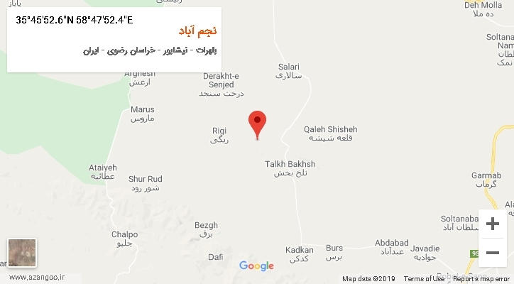 روستای نجم آباد بر روی نقشه