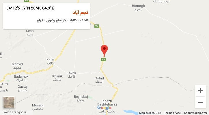 روستای نجم آباد بر روی نقشه