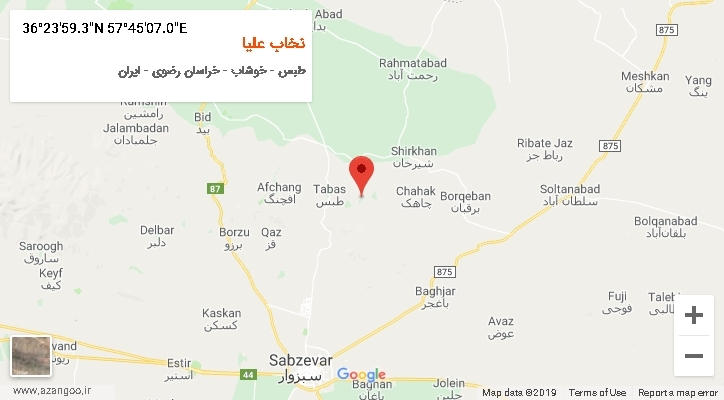 روستای نخاب علیا بر روی نقشه