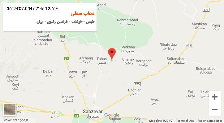 روستای نخاب سفلی بر روی نقشه