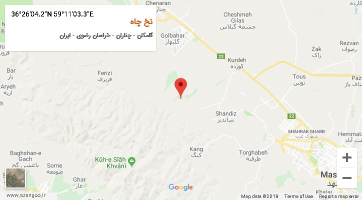 روستای نخ چاه بر روی نقشه