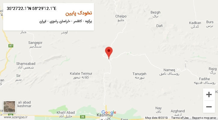 روستای نخودک پایین بر روی نقشه