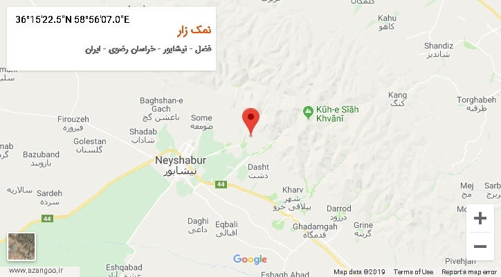 روستای نمک زار بر روی نقشه