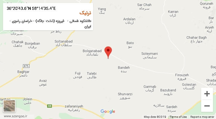 روستای نرنیک بر روی نقشه
