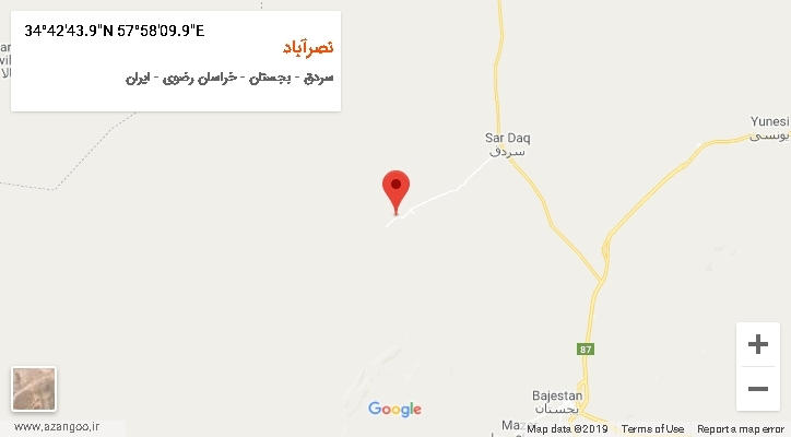 روستای نصرآباد بر روی نقشه