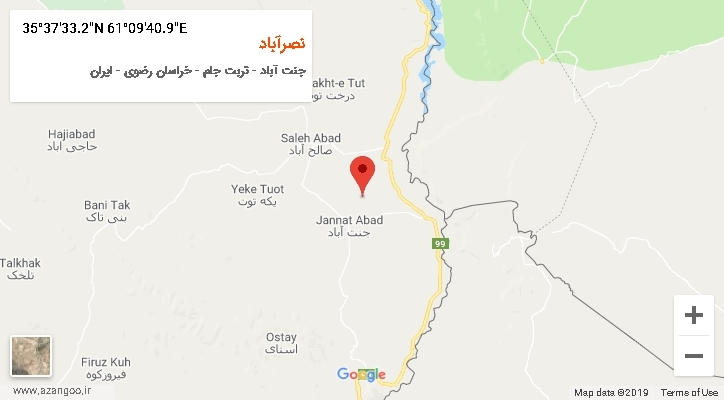 روستای نصرآباد بر روی نقشه