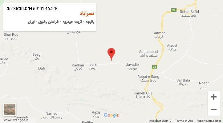 روستای نصرآباد بر روی نقشه