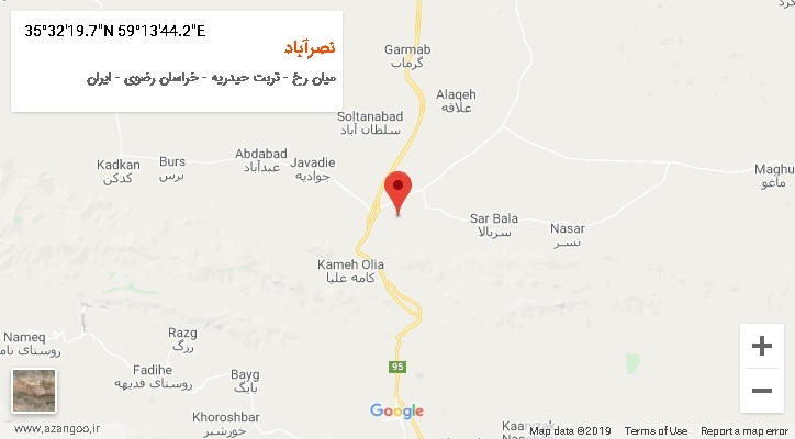 روستای نصرآباد بر روی نقشه