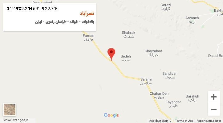 روستای نصرآباد بر روی نقشه