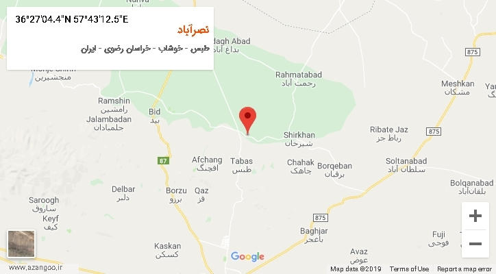 روستای نصرآباد بر روی نقشه