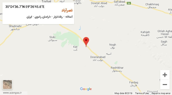 روستای نصرآباد بر روی نقشه