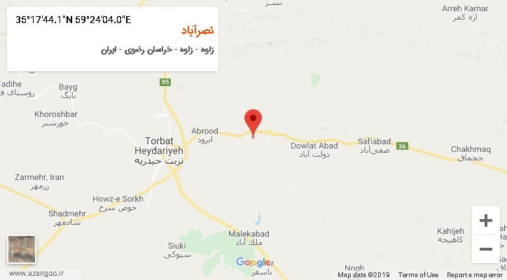 روستای نصرآباد بر روی نقشه