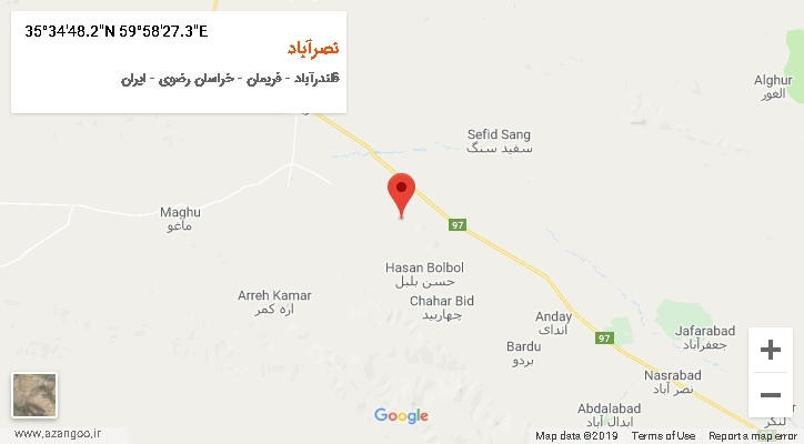 روستای نصرآباد بر روی نقشه