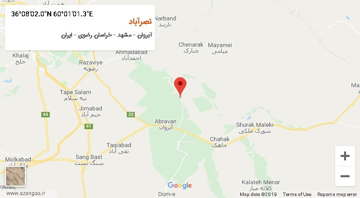 روستای نصرآباد بر روی نقشه