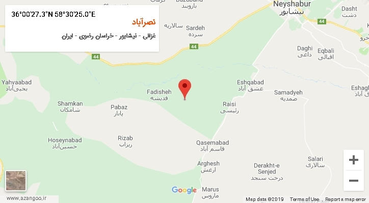 روستای نصرآباد بر روی نقشه