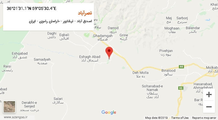 روستای نصرآباد بر روی نقشه