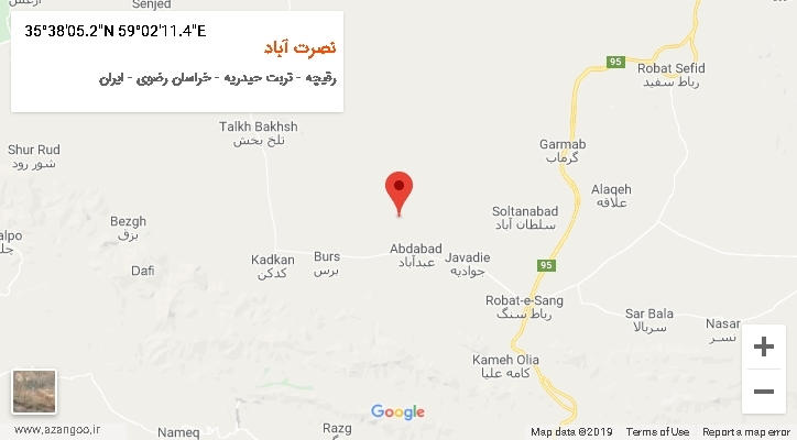 روستای نصرت آباد بر روی نقشه