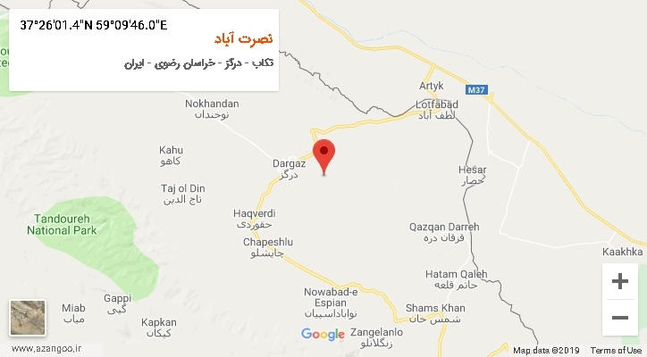 روستای نصرت آباد بر روی نقشه