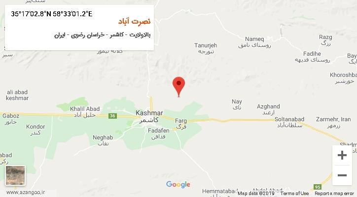 روستای نصرت آباد بر روی نقشه