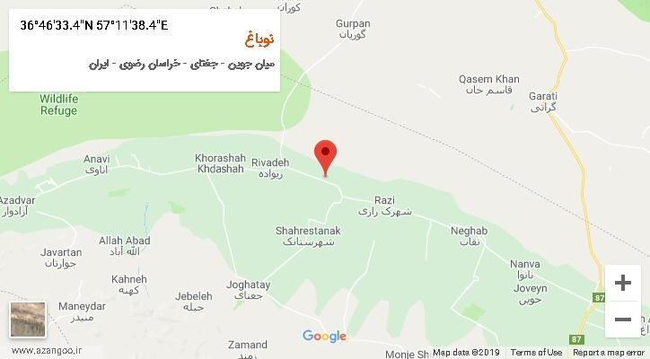 روستای نوباغ بر روی نقشه