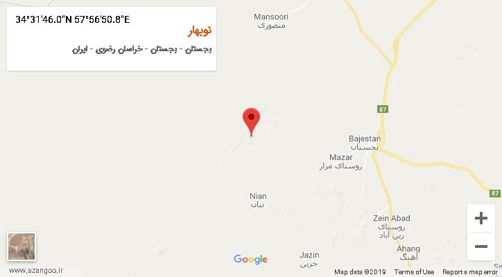 روستای نوبهار بر روی نقشه