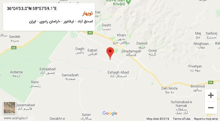 روستای نوبهار بر روی نقشه