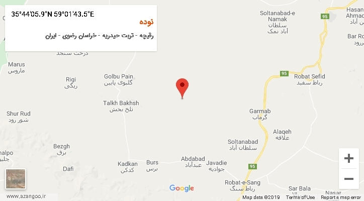 روستای نوده بر روی نقشه