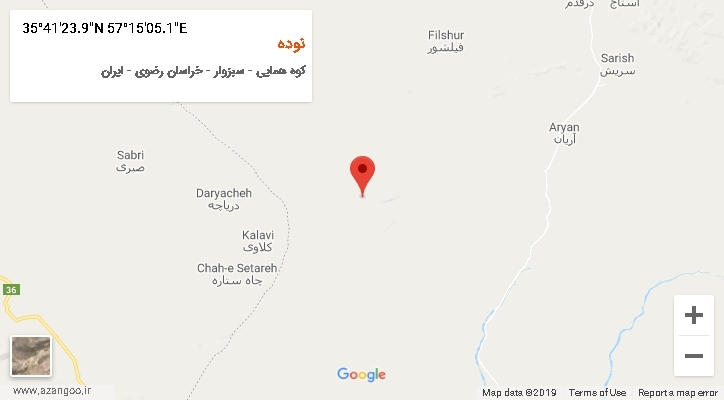 روستای نوده بر روی نقشه