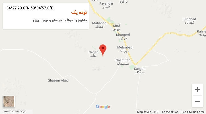 روستای نوده یک بر روی نقشه